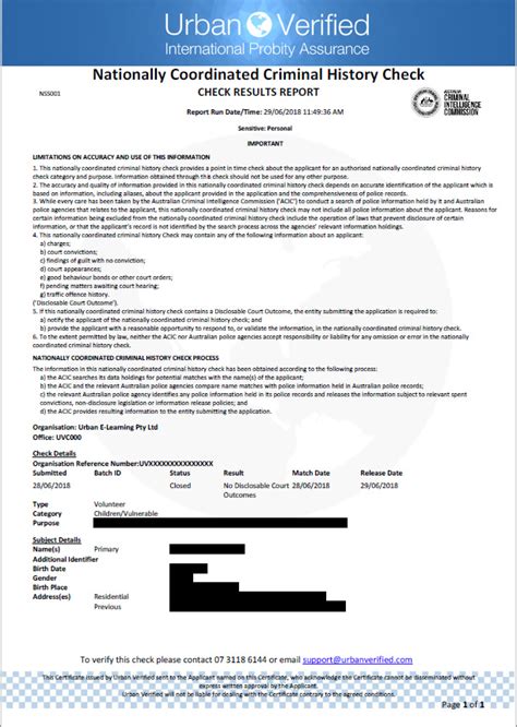 Criminal History Check .